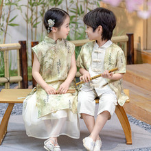 儿童汉服男童中国风套装夏季女童唐装宝宝夏装中式古风幼儿演出服