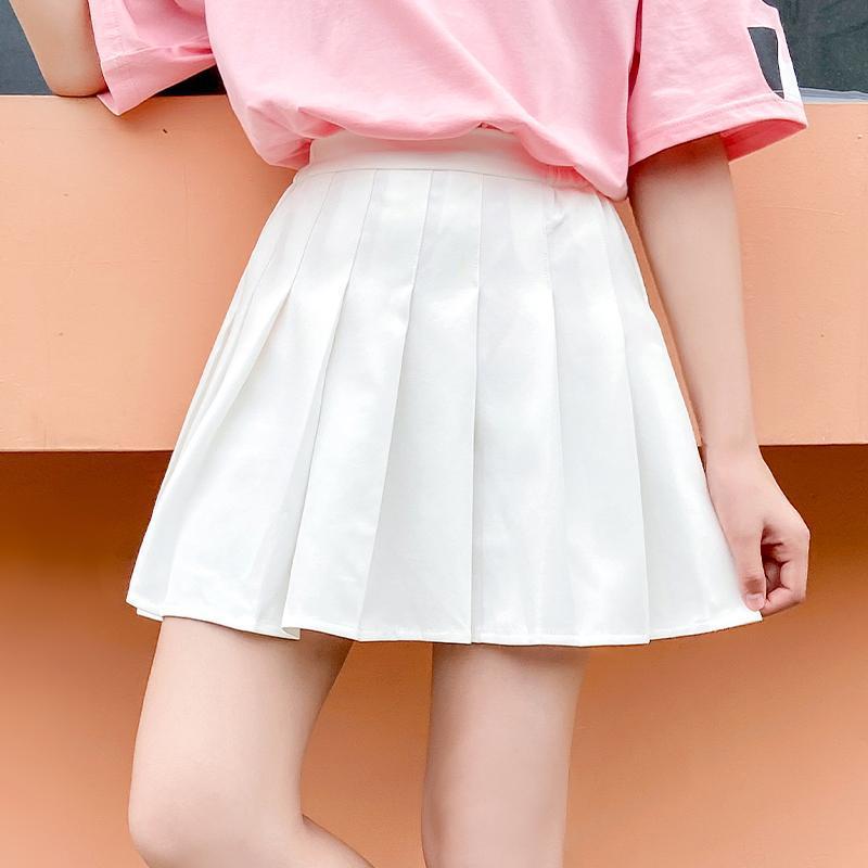 女童百褶裙2021夏季新款洋气儿童学院风白色半身短裙大童女孩裙子