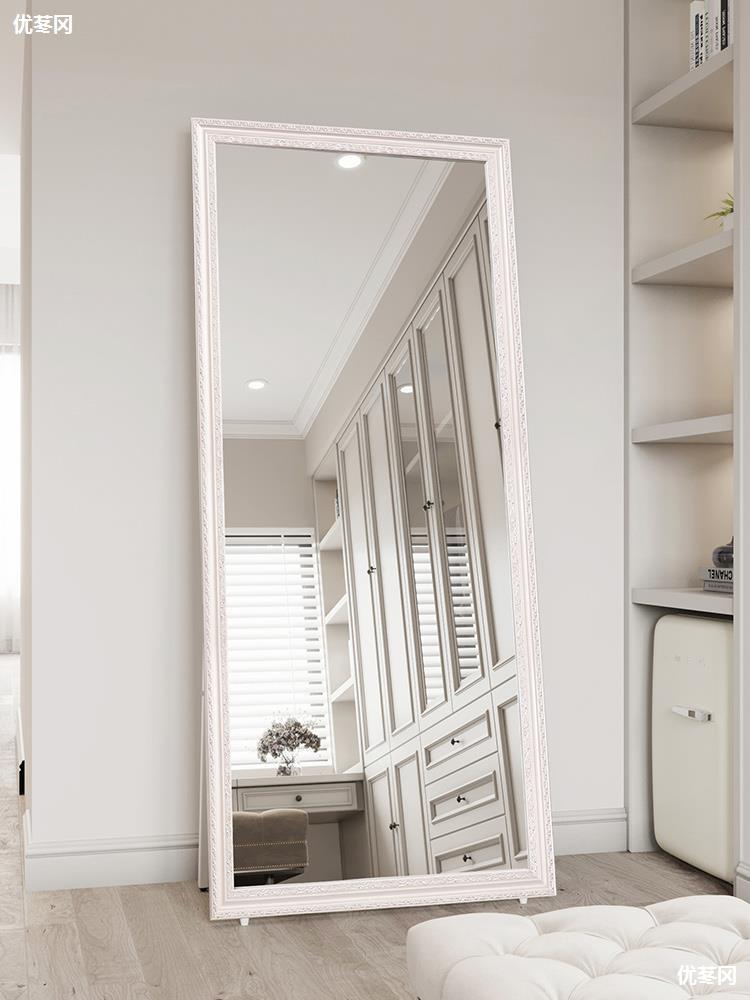 雕花穿衣镜全身镜子实木试衣镜壁挂 立式服装店照衣镜悬挂落地镜