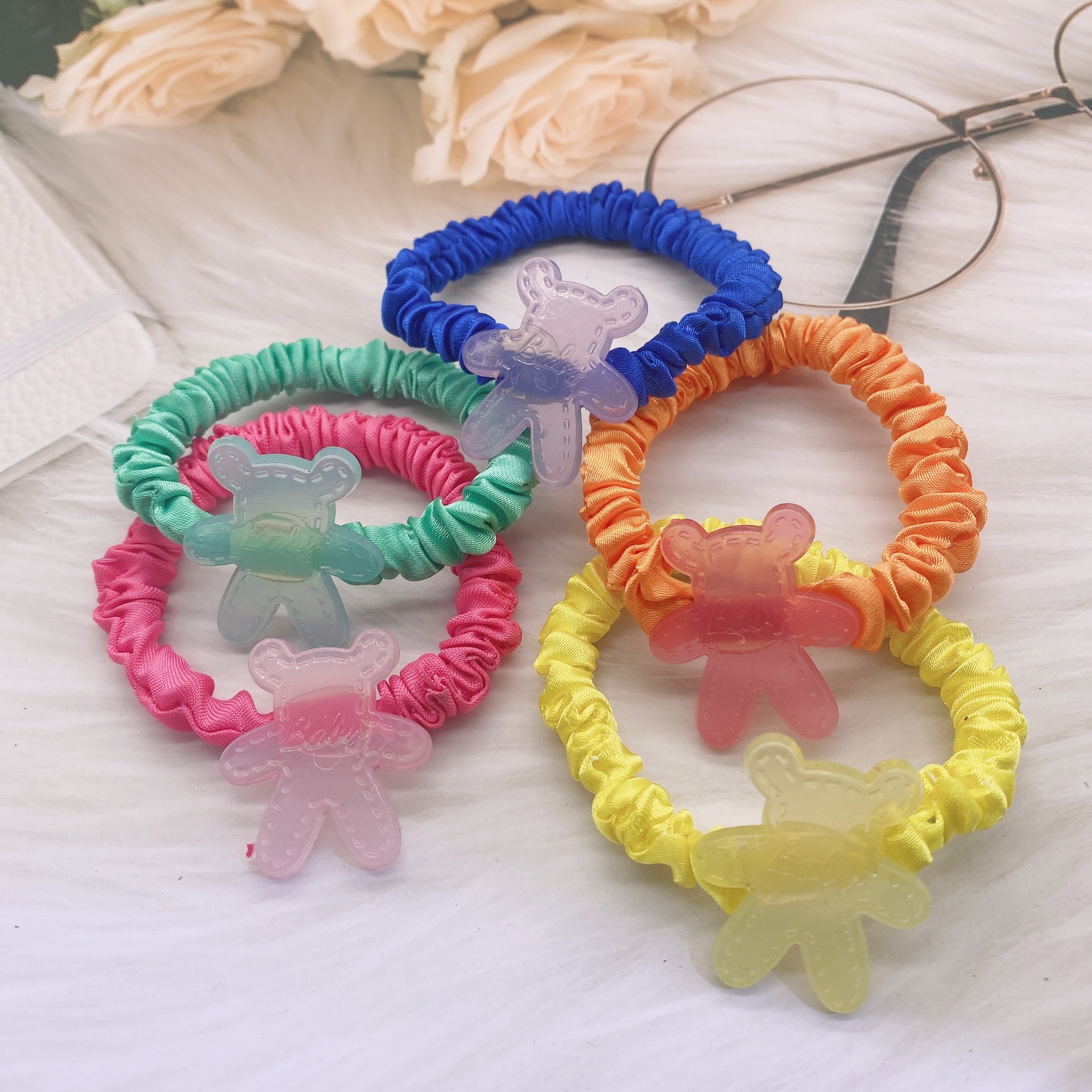 s204皮筋发绳头饰女童扎头绳小女孩中大童马尾发圈公主可爱一元