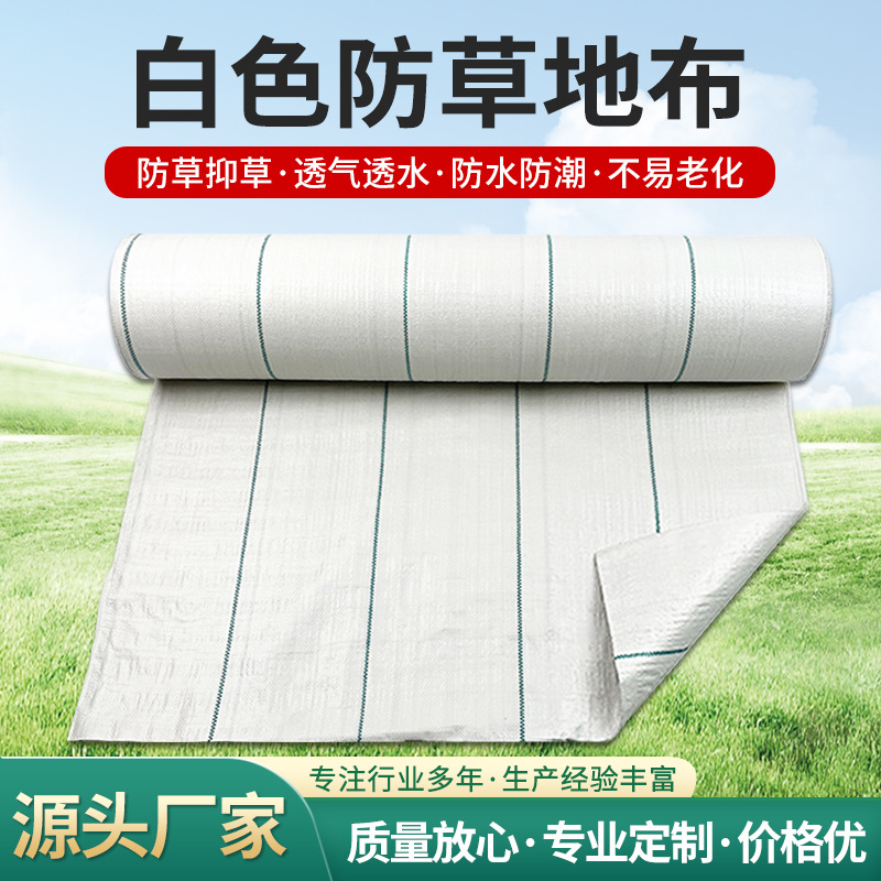白色防草布农用花卉除草地布果园果树园艺透水加厚抑草布防老化