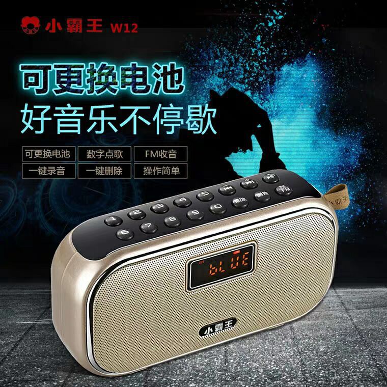 Little Overlord W12 Portable Bluetooth Speaker Radio Recorder Elderly Walkman Subwoofer Outdoor Sound Box