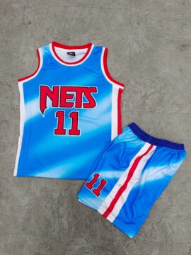 城市版篮网11号蓝色篮球服套装男球服比赛训练服队服侧口袋l-5xl