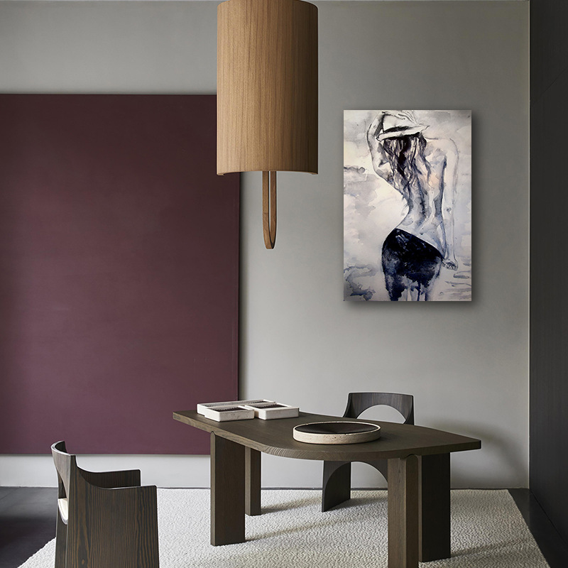 人物抽象画ins风房间墙面餐厅卧室客厅无框挂墙竖版背景装饰画新