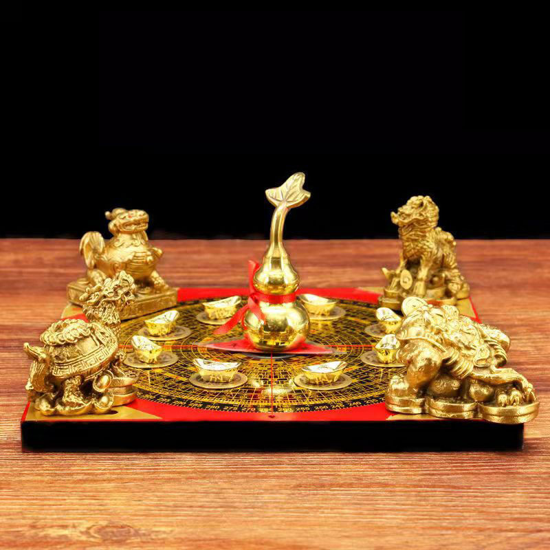 开业摆件金貔貅摆件蟾客厅宝盆麒麟铺开铜阵黄铜龙聚宝店铺龟葫芦