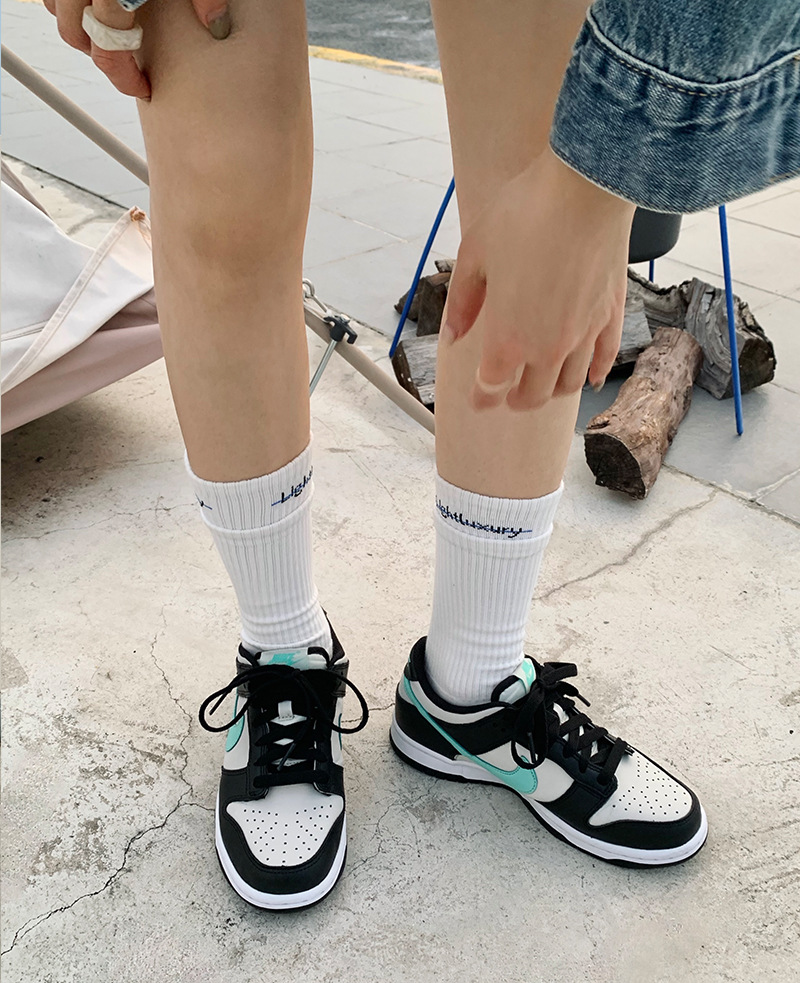 plusox假两层潮袜city boy拼接袜子双罗口滑板袜男女情侣中长筒袜