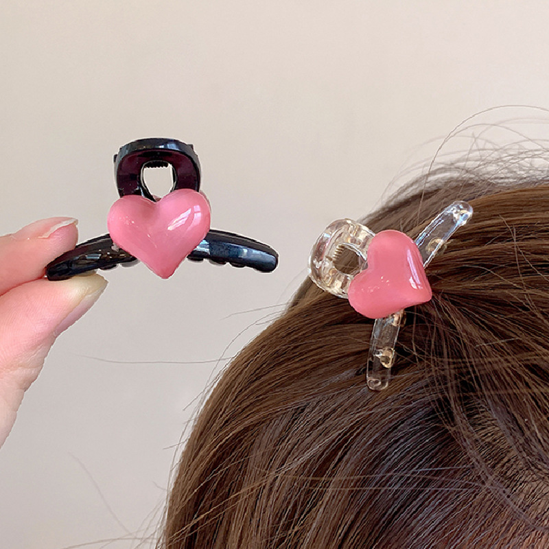 韩版甜美爱心发夹小号女生夏季可爱前额刘海抓夹网红发卡夹子头饰