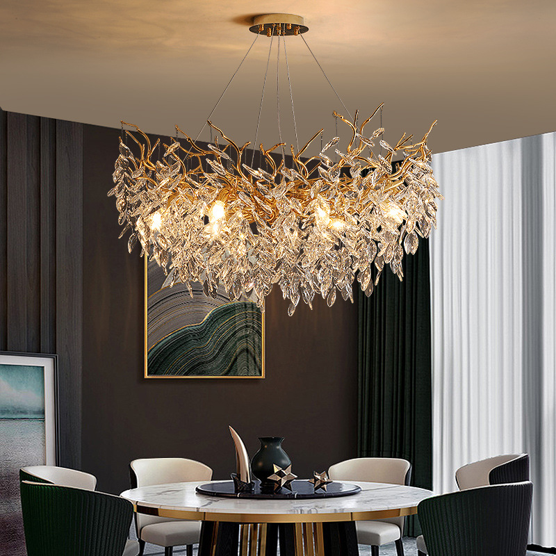 Villa Living Room Crystal Chandelier Creative Personality Designer 2022 New Luxury Restaurant Art French Lamps