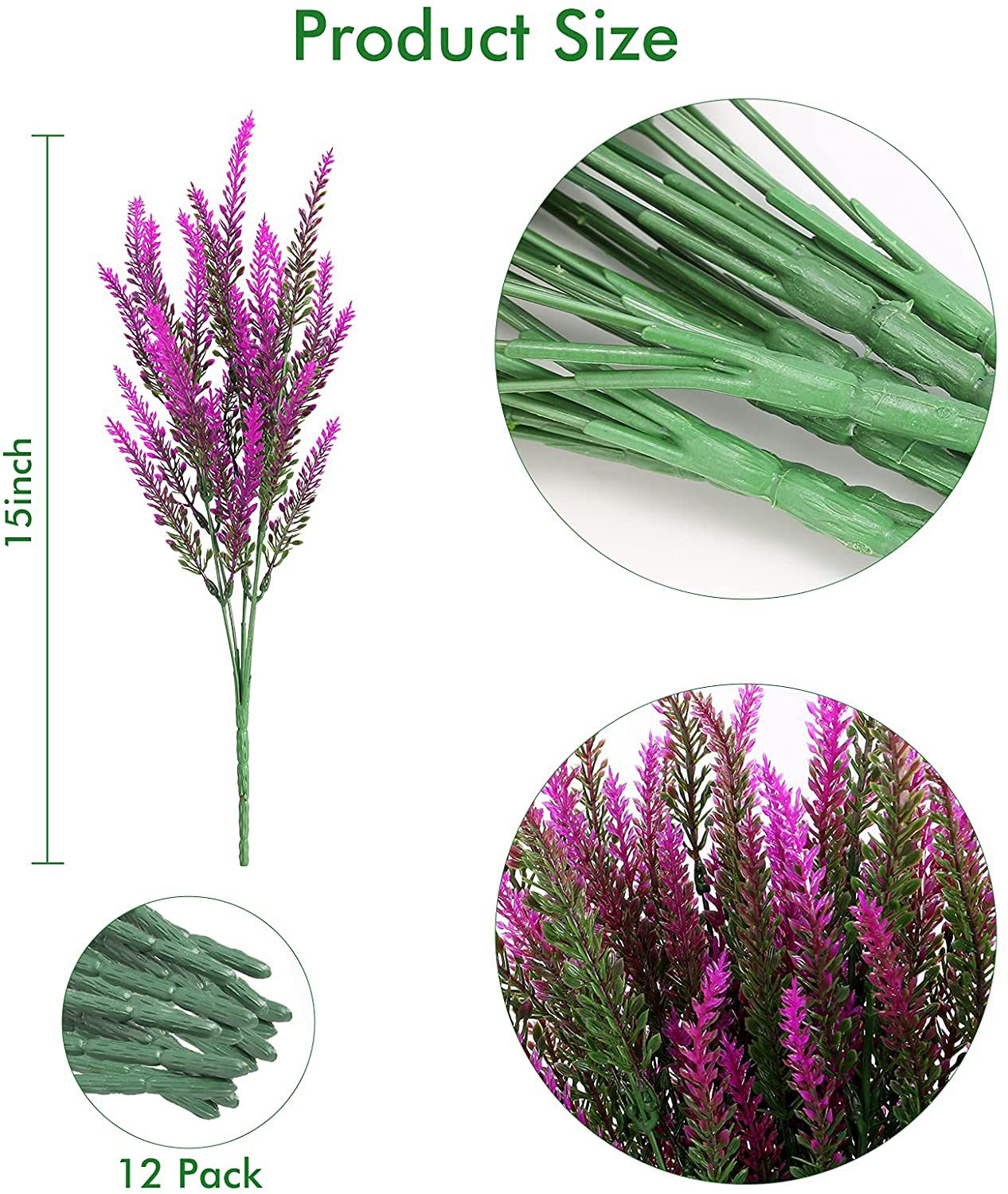 Amazon Cross-Border Artificial Flower Artificial Flowers Lavender Flower Outdoor Uv-Proof Imitation Plastic Plant Fake Flower