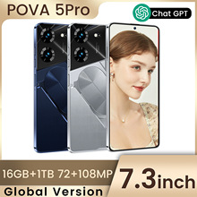 跨境爆款POVA5pro16+1TB 7.3英寸外贸低价新款智能手机源头工厂价