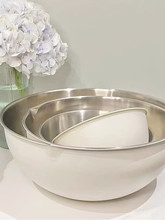 8ACW批发韩式刻度不锈钢白色沙拉碗搅拌碗厨房烘培盆打蛋盆料理盆