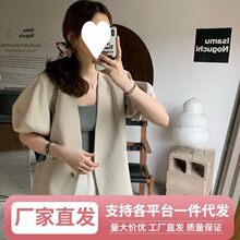 Nk小西装外套女夏薄款2023新款韩版超显瘦休闲宽松气质西服短袖上