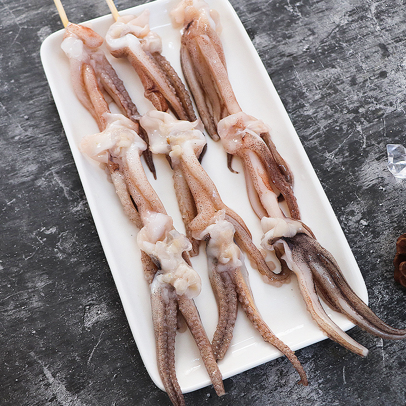 有个海50克鱿鱼须串铁板鱿鱼须海鲜大串冷冻烧烤油炸约17串一包
