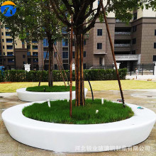 户外玻璃钢休闲座椅 园林绿化树池花坛公园椭圆形玻璃钢树池座椅