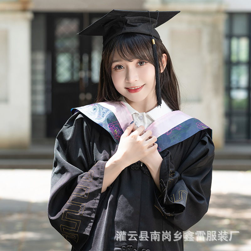 学士服批发大学生本科毕业礼服文科理科工科学位服毕业照女学院风