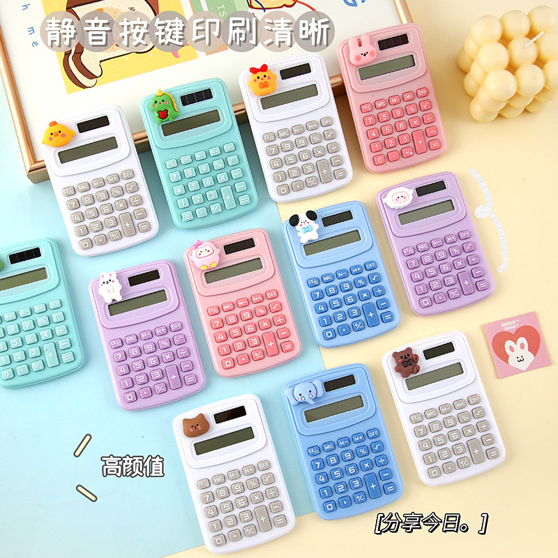 Cartoon Cute Calculator Fashion Mini-Portable Small Calculator Portable Office Primary School Student Computer Wholesale