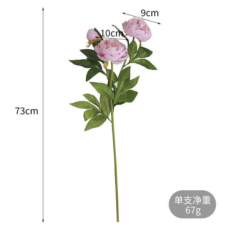 Nordic Home Decoration White Fake Flower Bouquet Living Room Home Furnishings Flower Three Peony Peony