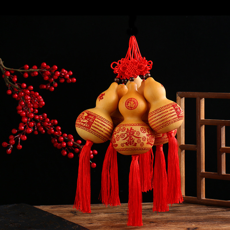 福禄缘天然葫芦挂件礼品饰品中国结小葫芦家居客厅装饰品葫芦