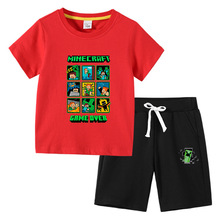 2022童T恤夏季新款外贸童装ins韩版棉质儿童短袖中裤两件套装
