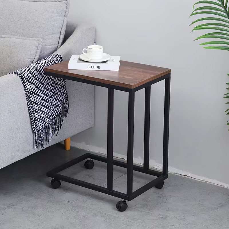 现货供应钢木床边桌电脑桌客厅沙发边桌木质金属移动简易桌边几