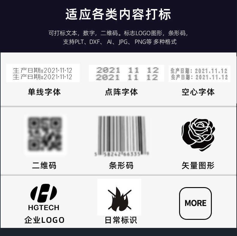 金橙子软件可打标内容