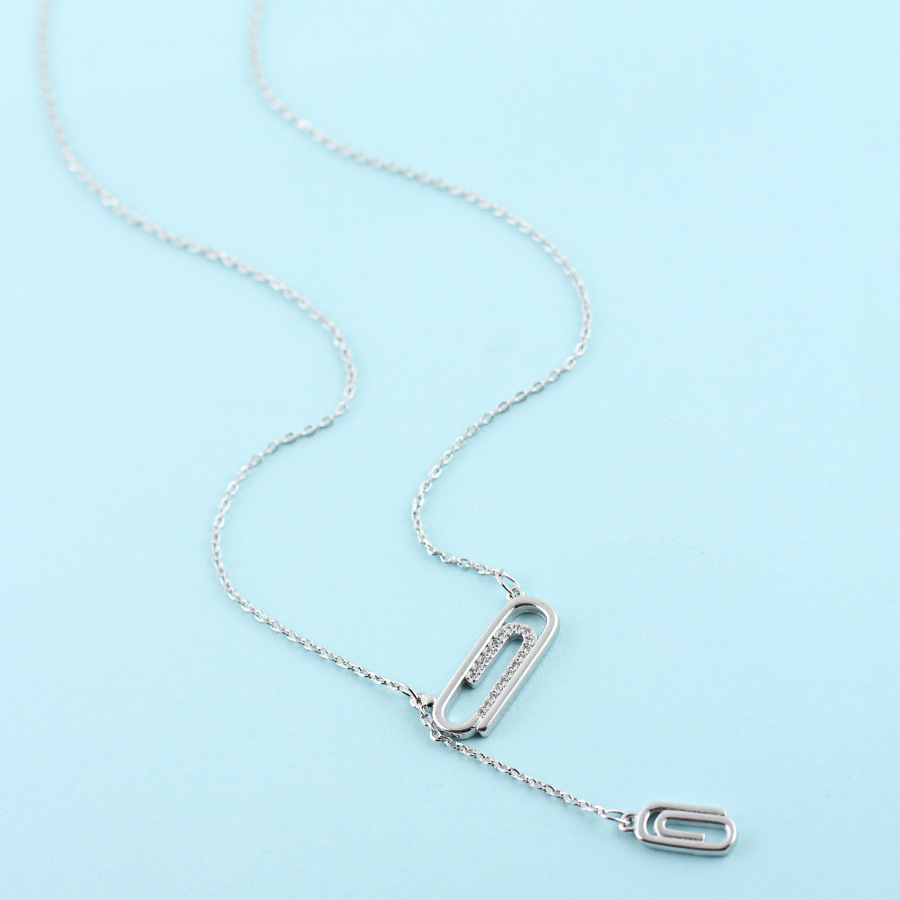 别针回形针吊坠项链女ing冷淡风气质颈链潮百搭女孩服饰淘货源批