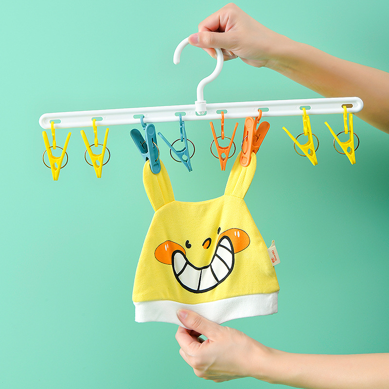 L108 Multi-Clip Drying Socks Hanger Household Children Clothes Hanger Small Hanger Hanger One-Line Clothes Pin