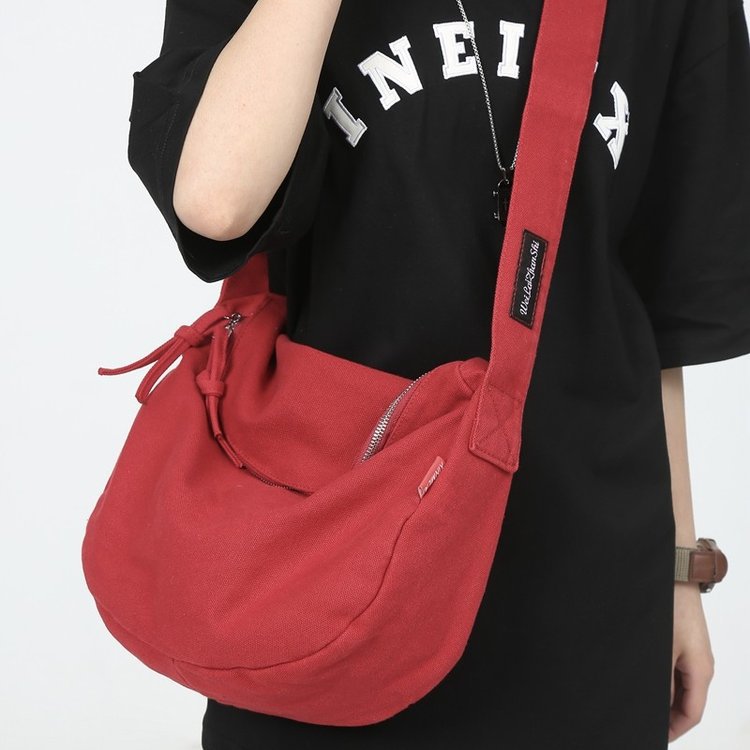 Japanese Ins Style Leisure Versatile Canvas Bag Crossbody Bag Female College Students Class Commuting Large Capacity Dumpling Bag