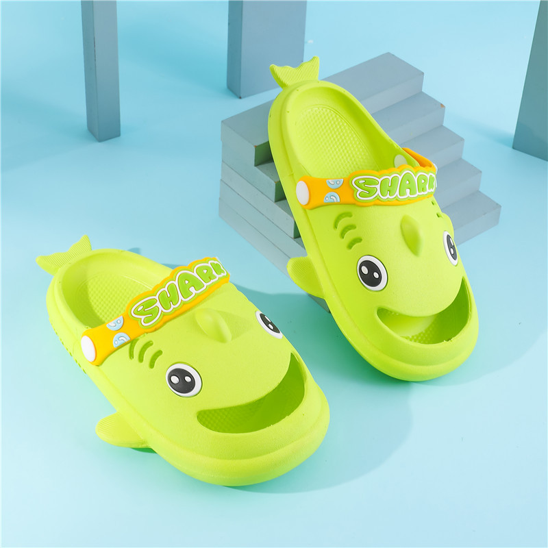 Shark Slippers Children's Indoor Non-Slip Silent Boys and Girls Summer Baby Home Bathroom Cute Head Cover Sandals