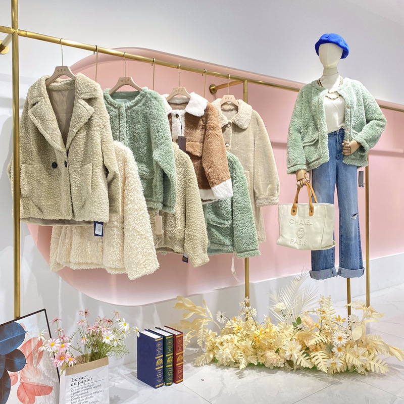 秋芭莎冬季新品女装颗粒绒外套品牌折扣女装一手货源尾货走份批发