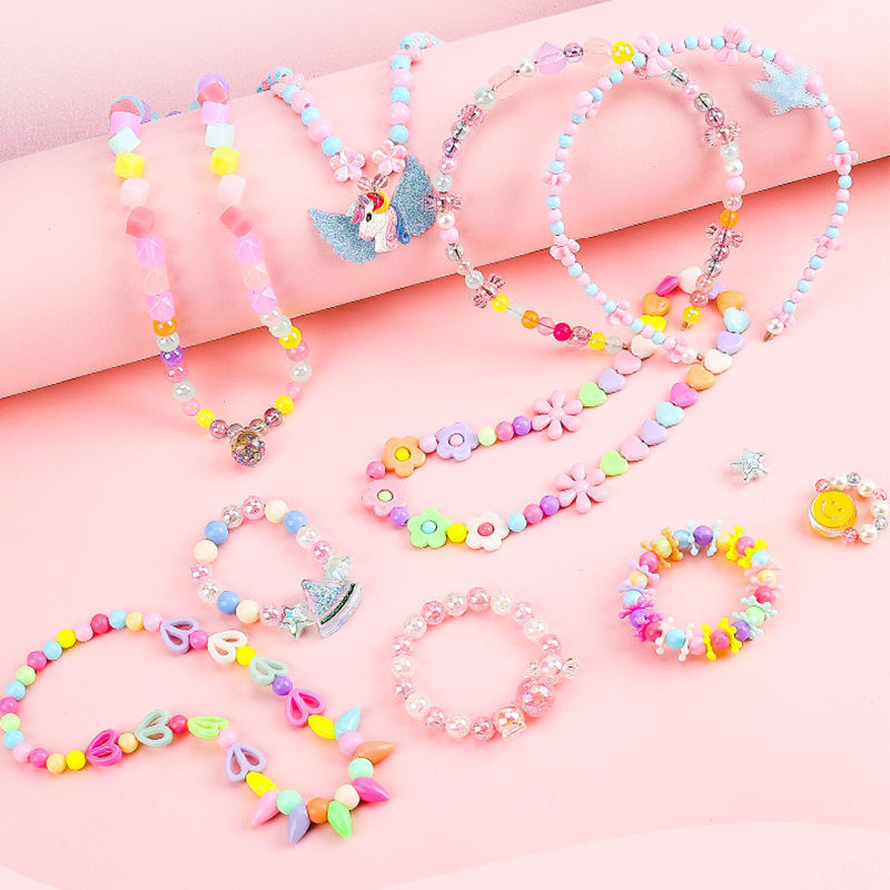 Children's Handmade Bead Toys Wholesale Girls Diy Bracelet Puzzle Ideas Ornament Material Necklace Bracelet String Beads