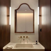 法式复古浴室镜美观挂墙复古浴室中古镜中梳妆镜台桌面酒店