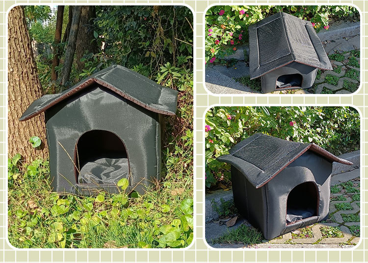 封闭式防水流浪猫屋 迷彩流浪猫窝 保暖户外宠物窝用品一件代发