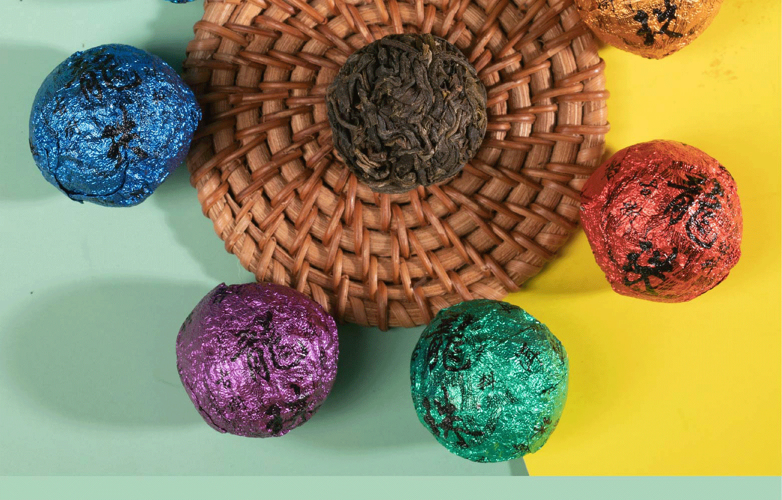 批发 云南普洱茶 七彩龙珠 普洱生茶56g 伴手礼品茶 一件代发