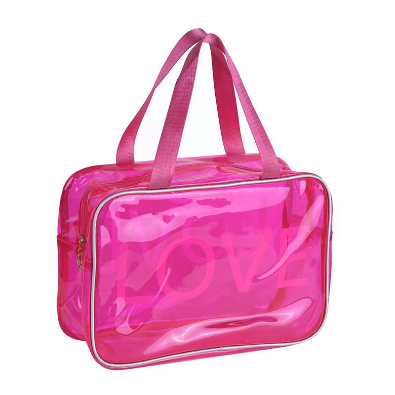 PVC Printing Cosmetic Bag Love Transparent Storage Wash Bag Travel Convenient Storage Bag Factory Wholesale