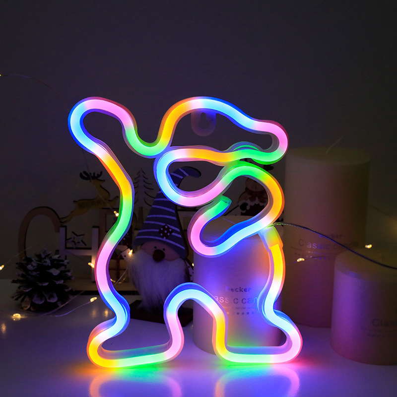 Christmas LED Neon Lights Festival Neon Colored Lights Ins Modeling Lights Internet Celebrity Luminous Atmosphere Decoration Small Night Lamp Wholesale