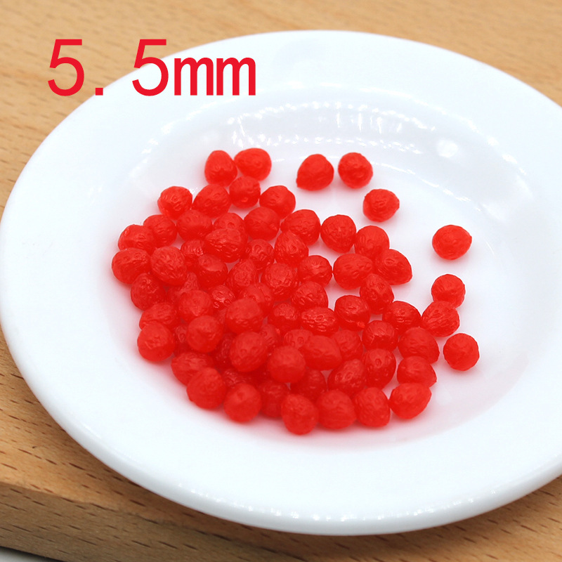 micro candy toy 5.5mm simulation strawberry super mini fruit and vegetable model diy live lunch box candy toy accessories