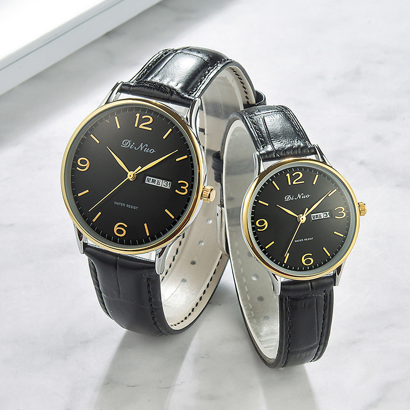 谛诺dinuo男女对表双日历纪念款时尚休闲百搭潮流学生白领5625