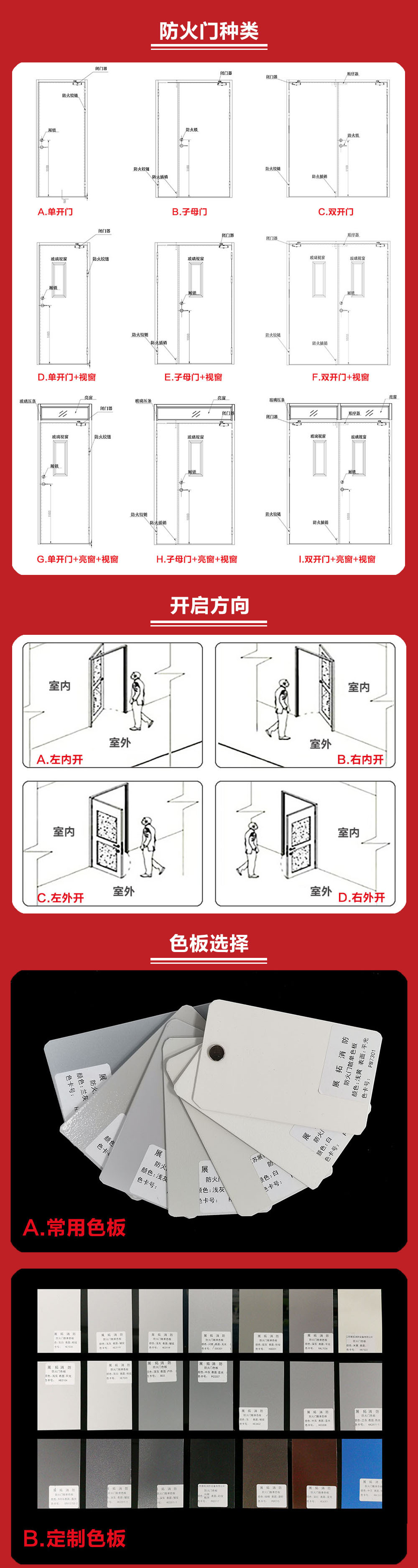 展拓消防钢质隔热防火门甲级对开门消防安全门定制南京防火门厂家