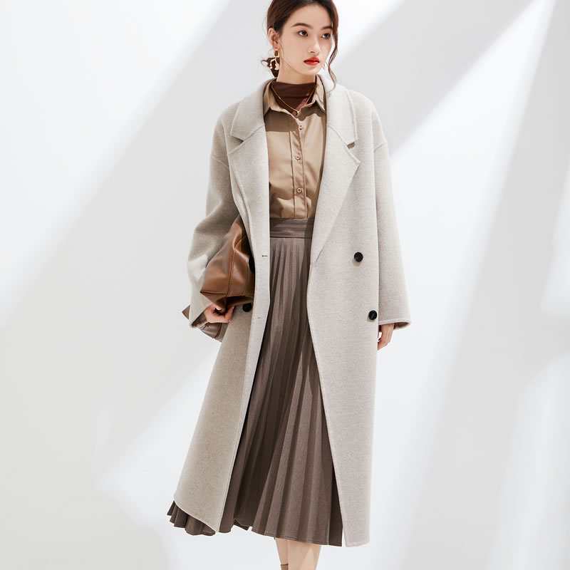 2023秋冬新款双面羊绒大衣女长款羊毛韩版宽松毛呢外套气质显瘦女