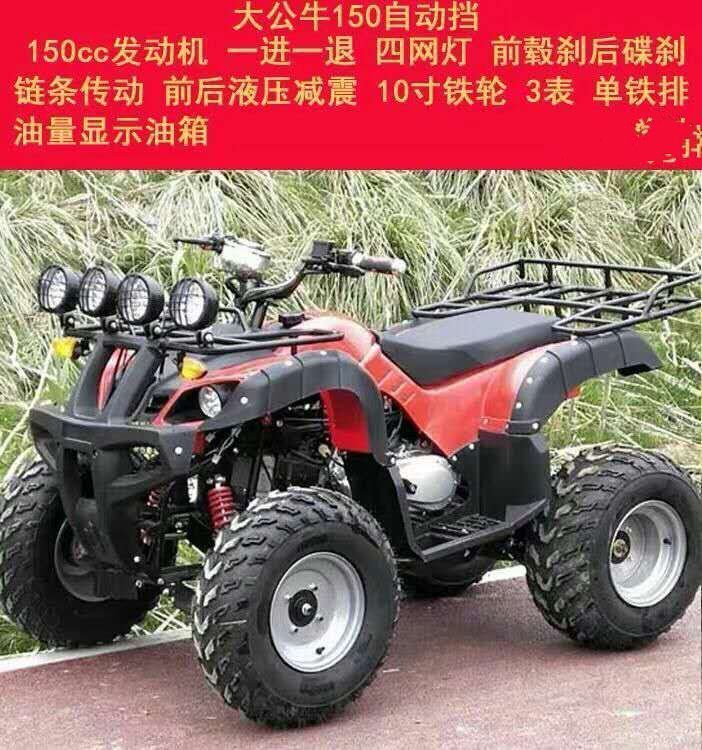 大小公牛沙滩车宗申摩托四轮越野山地车四驱轴传动125-350c自动挡