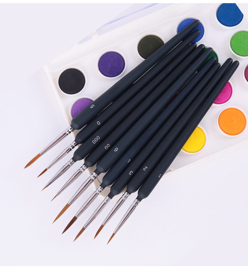 跨境狼毫尼龙毛勾线笔水彩笔 美术画画描边笔勾边笔细节刷画笔批