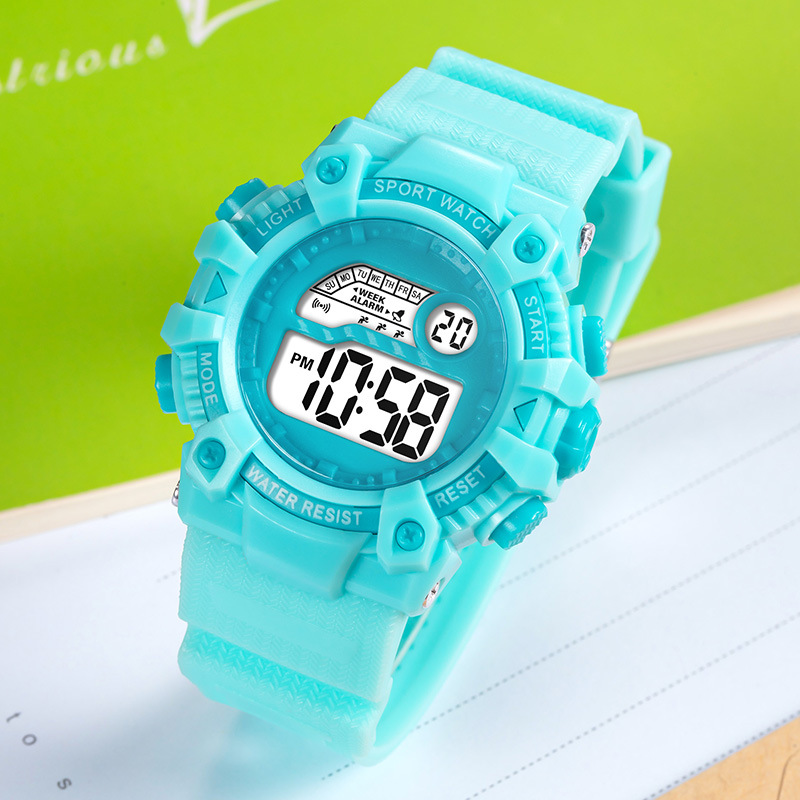 Cross-Border Children's Electronic Watch Primary School Student Sports Luminous Boys and Girls Multi-Function Timing Electronic Watch Wholesale