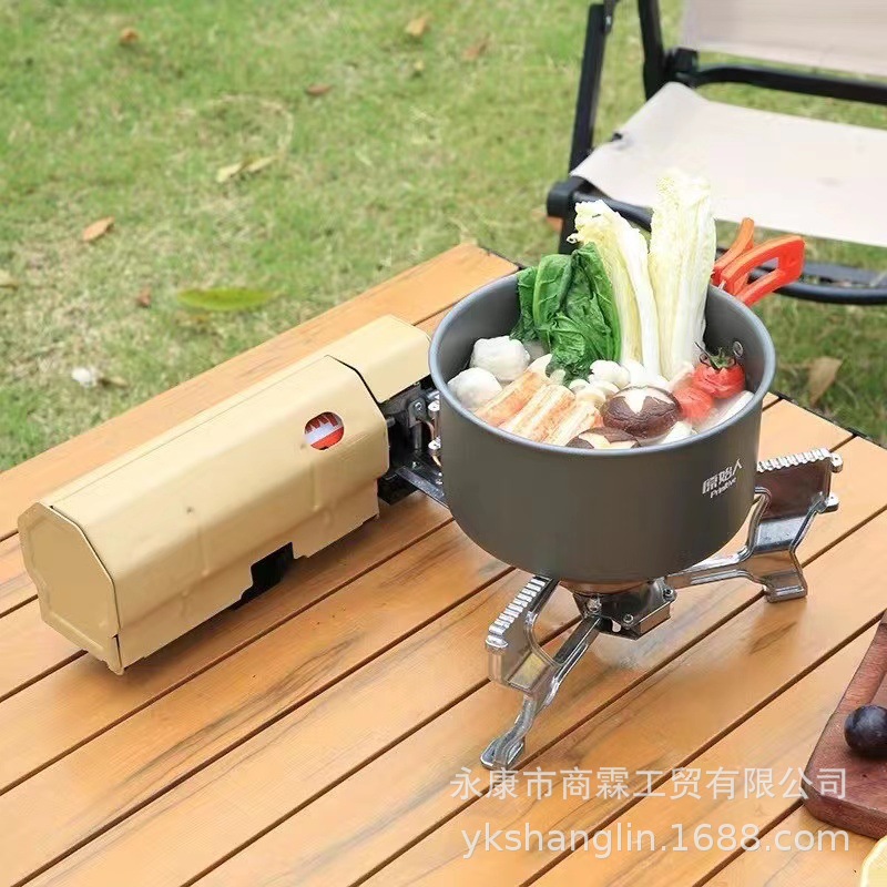 Outdoor Portable Gas Barbecue Stove Magnetic Butane Gas Furnace Car Dual-Use Portable Gas Stove Cass Gas Stove
