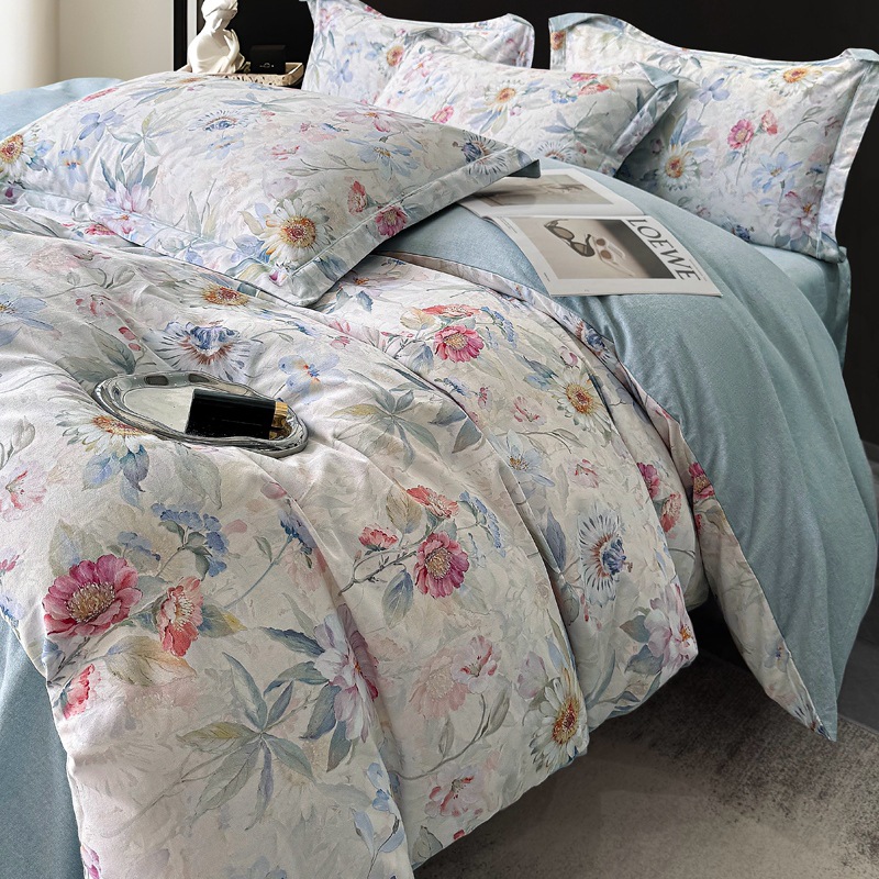 全棉磨毛床上四件套2025新款春秋季加厚纯棉床单笠被套高级感床品