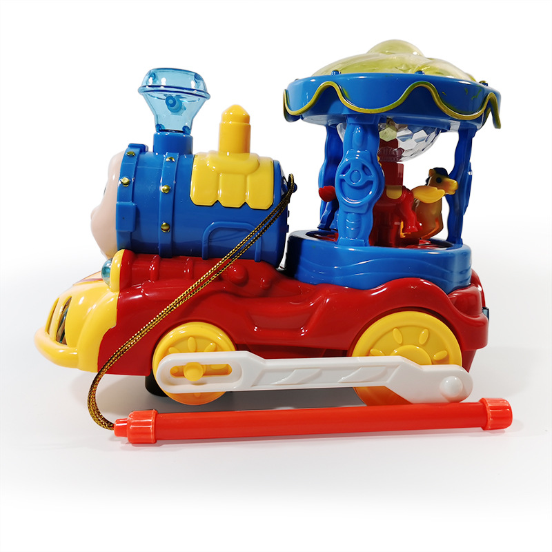 中秋节儿童玩具灯笼小男孩新款手提电动发光有音乐卡通旋转火车灯