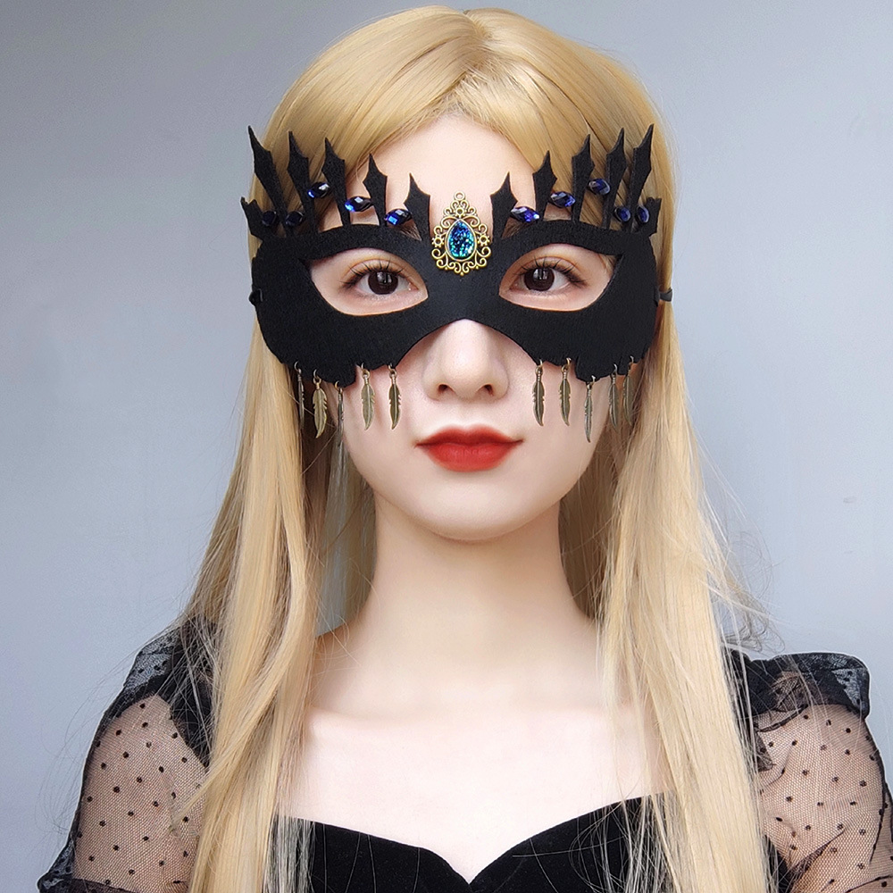 新款跨境万圣节party面具头套舞会半脸面罩角色扮演女道具mj-101