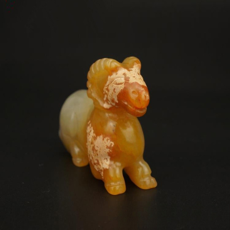 fa古玩杂项战汉岫玉羊老玉羊高古玉岫玉挂件把件摆件仿古玉器批发