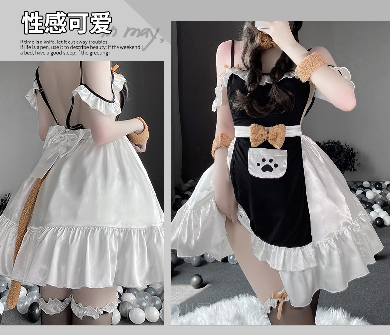 曼烟情趣内衣性感吊带蕾丝花边cos狗狗女仆女佣制服套装诱惑1892