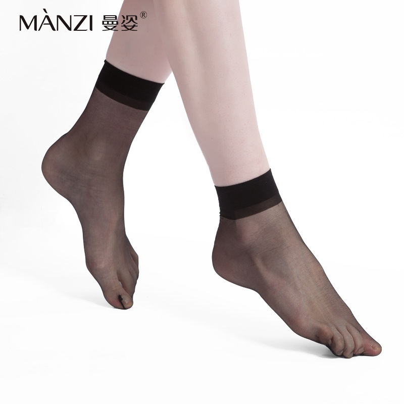 Mancel Hot Sale 5 Pairs Boxed 15d Flat Crystal Silk Thin Transparent Socks Summer Toe Transparent Invisible Short Stockings